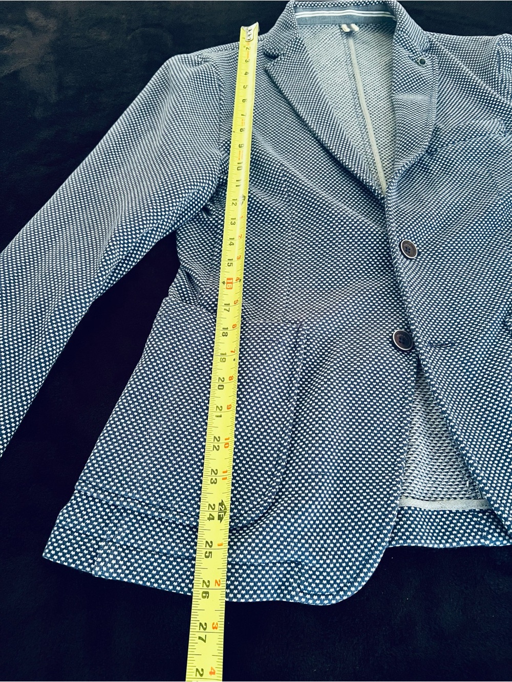Woven Stretch ZARA Blue Patterned Men's Jacket - Picture 11 of 11